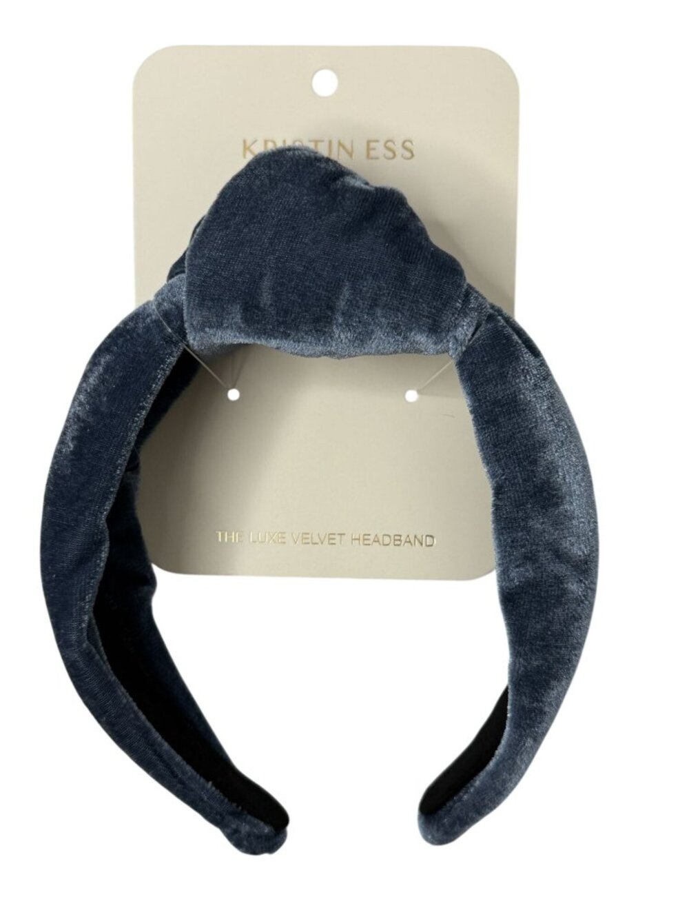 Kristin Ess Luxe Velvet Knotted Headband Gray Blue Hair Accessory NWT